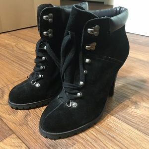 Jessica Simpson Lace Up Black Suede Booties